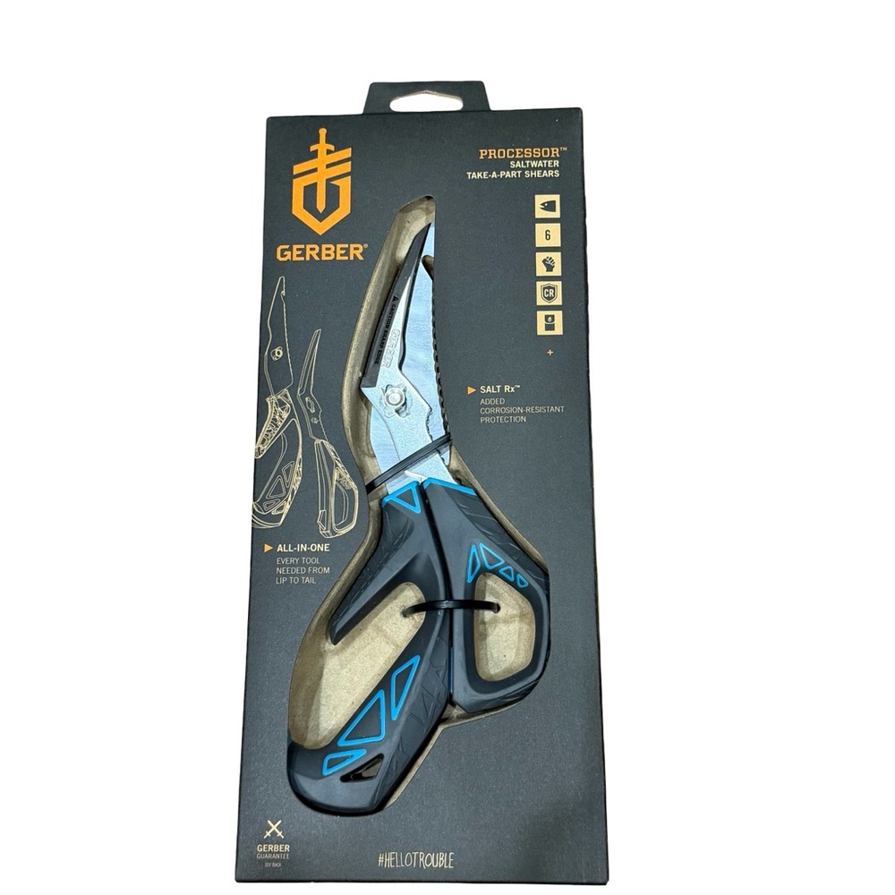 🐟 Gerber Processor Saltwater Take-A-Part Shears – Salt Rx‎ Fishing Shears